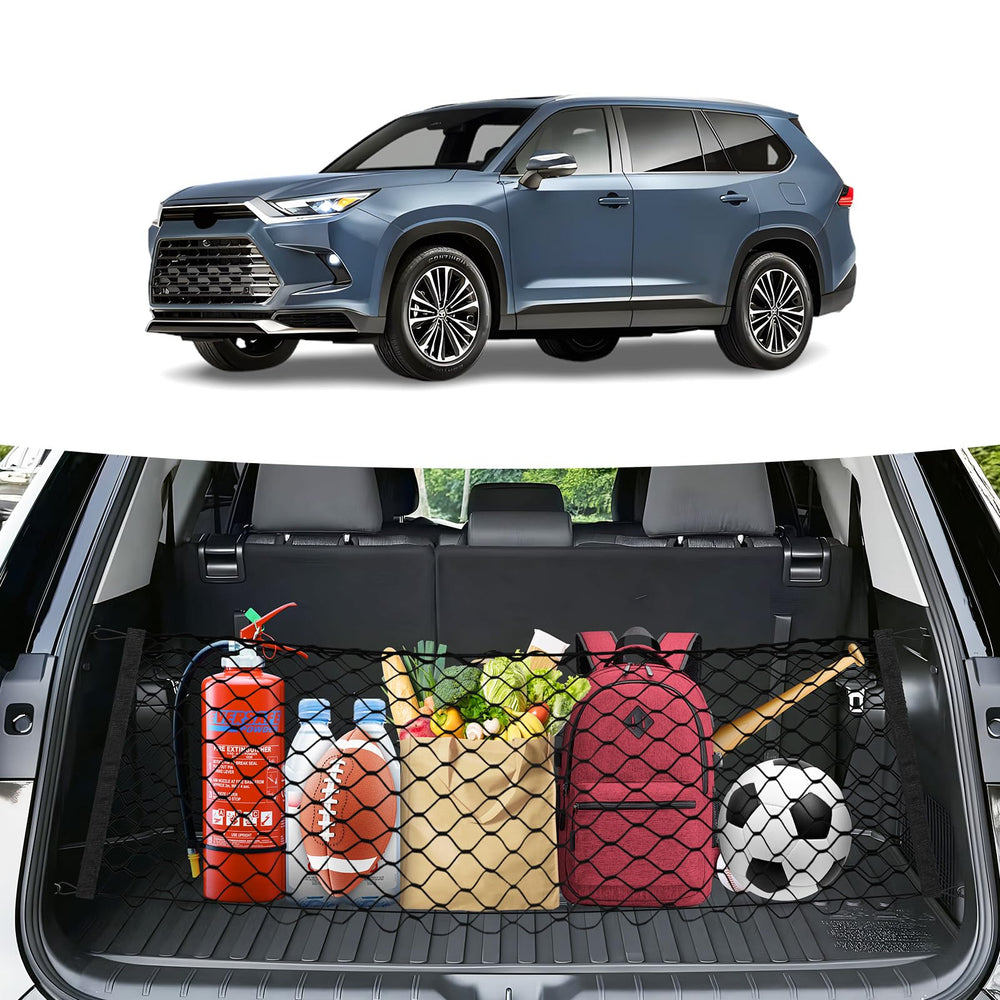Canvcle front view installed in Grand Highlander showing organized cargo benefit