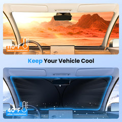 Canvcle installed in Kia Carnival windshield showing snug fit and reduced glare benefit