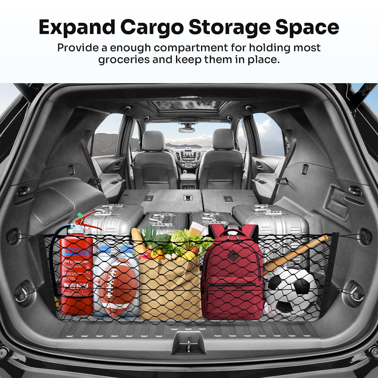 Canvcle holding grocery bags to prevent spills and upright storage