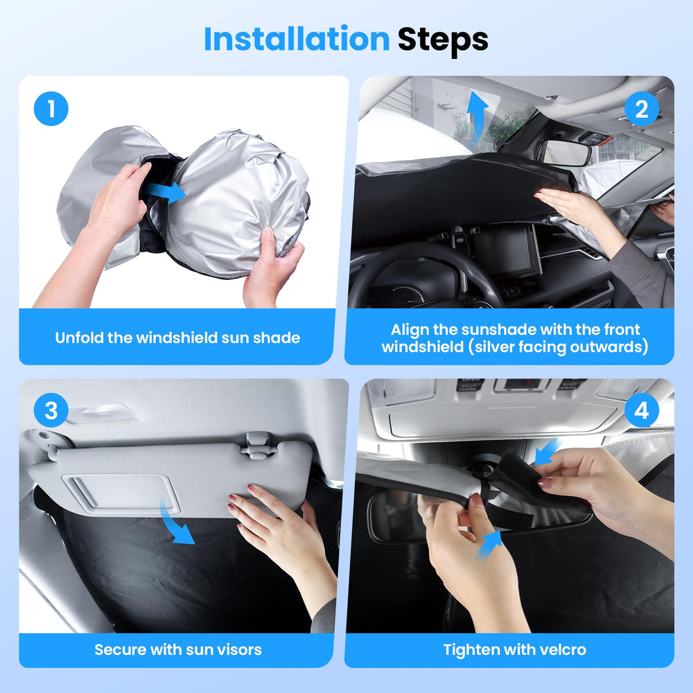 Canvcle shielding steering wheel and dash to show interior protection and heat reduction benefit