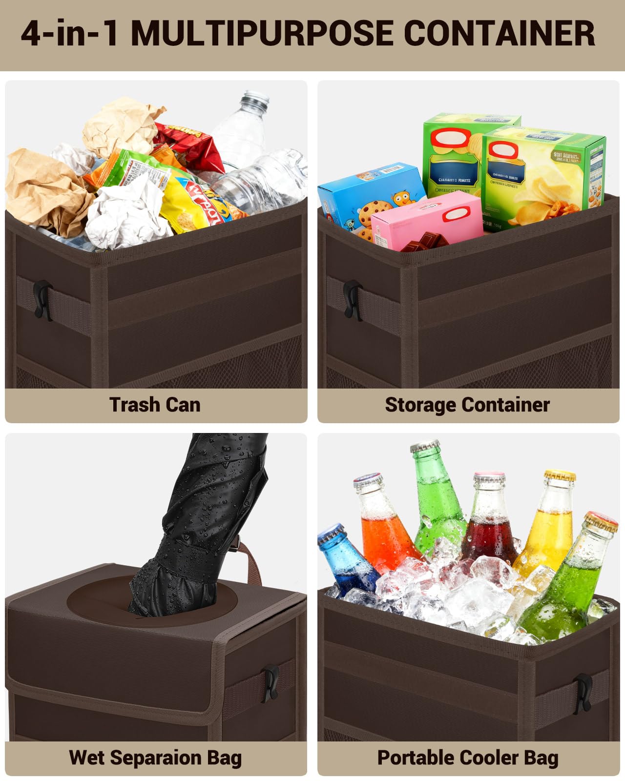 Capolo mesh pockets holding tissues and bottles for organized benefit