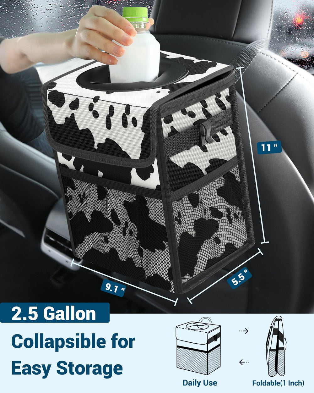 Capolo top view with lid open showing easy one handed disposal benefit