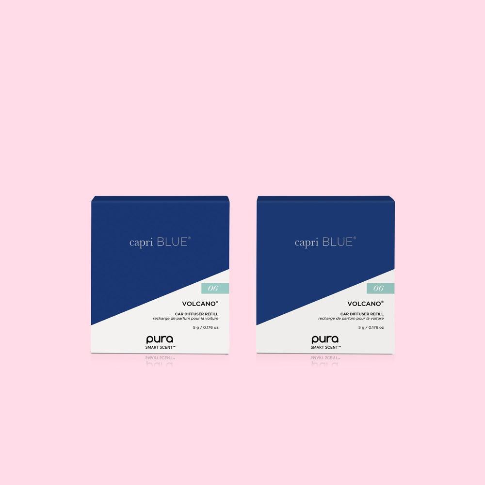 Capri Blue two-pack display emphasizing convenience and long-lasting fragrance