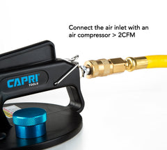 Capri Tools integrated silencer pictured to show quieter operation benefit