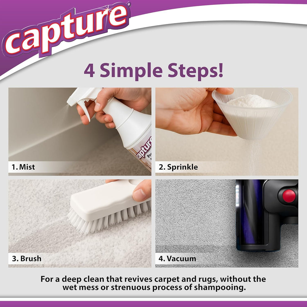 Capture vacuuming removed soil showing visible grime extraction