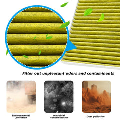 Capume cabin filter close-up showing HEPA-style layers and carbon cloth for improved air comfort