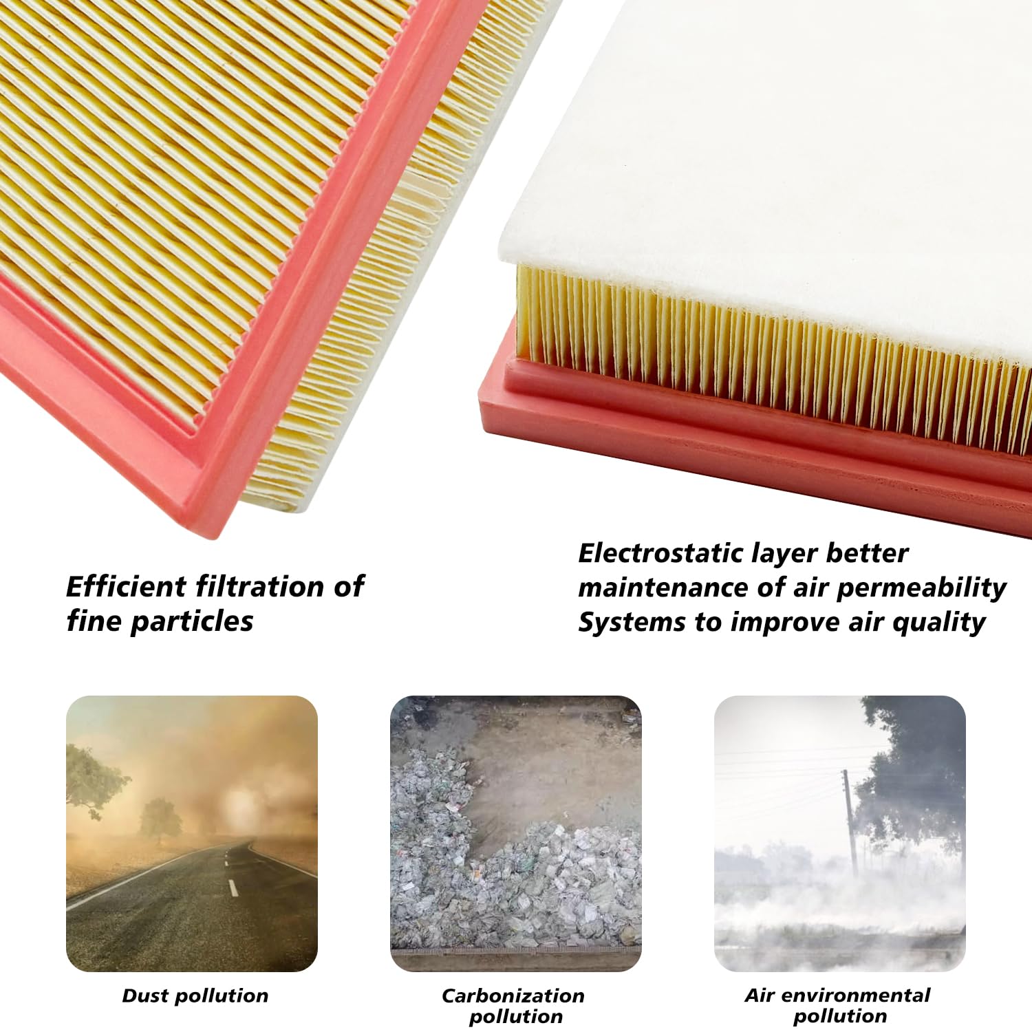 Capume engine filter close-up highlighting pleated media for enhanced particle capture and engine protection