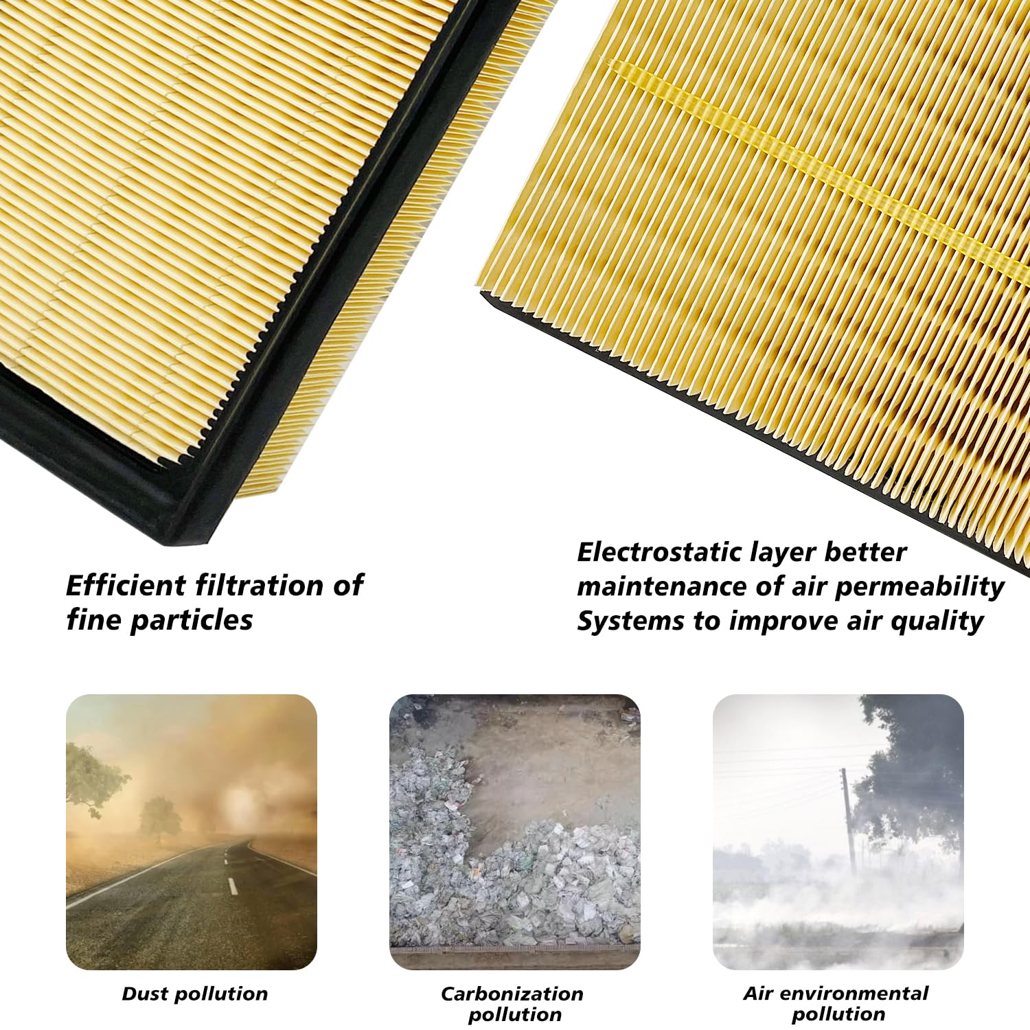 Capume engine filter detail highlighting pleated media that protects engine efficiency