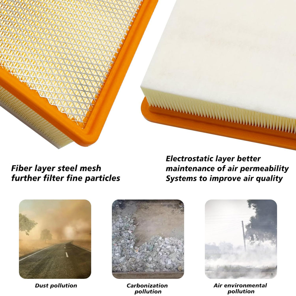 Capume engine air filter top view highlighting pleated media for consistent airflow and protection