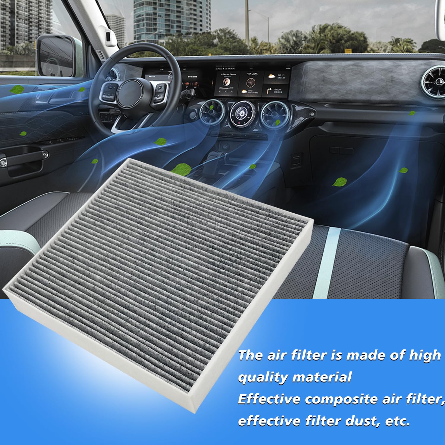 Capume cabin and engine filters placed near glovebox during vehicle installation step