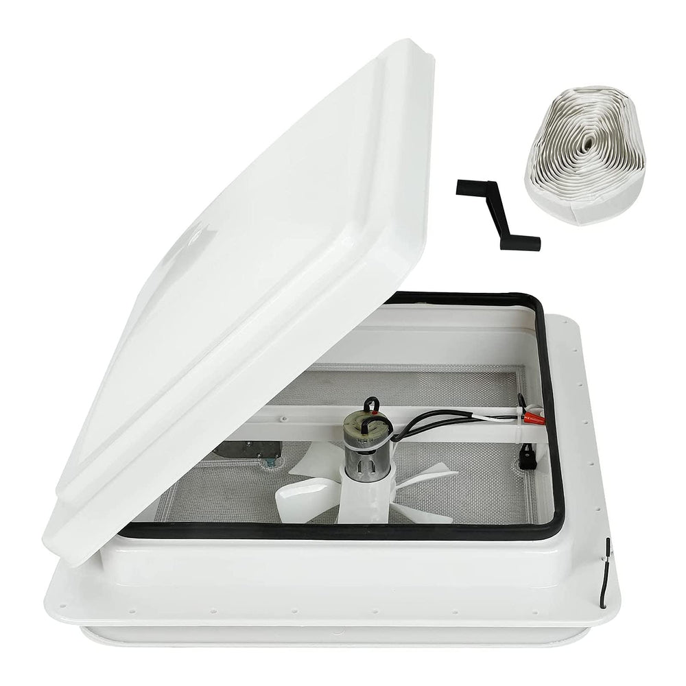 caqeg front view white lid showing clean exterior finish and weather protection