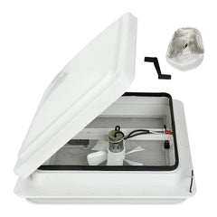 caqeg front view white lid showing clean exterior finish and weather protection