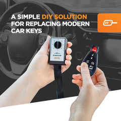 Car Keys Express key programmer installed in vehicle ignition demonstrating simple in-car use