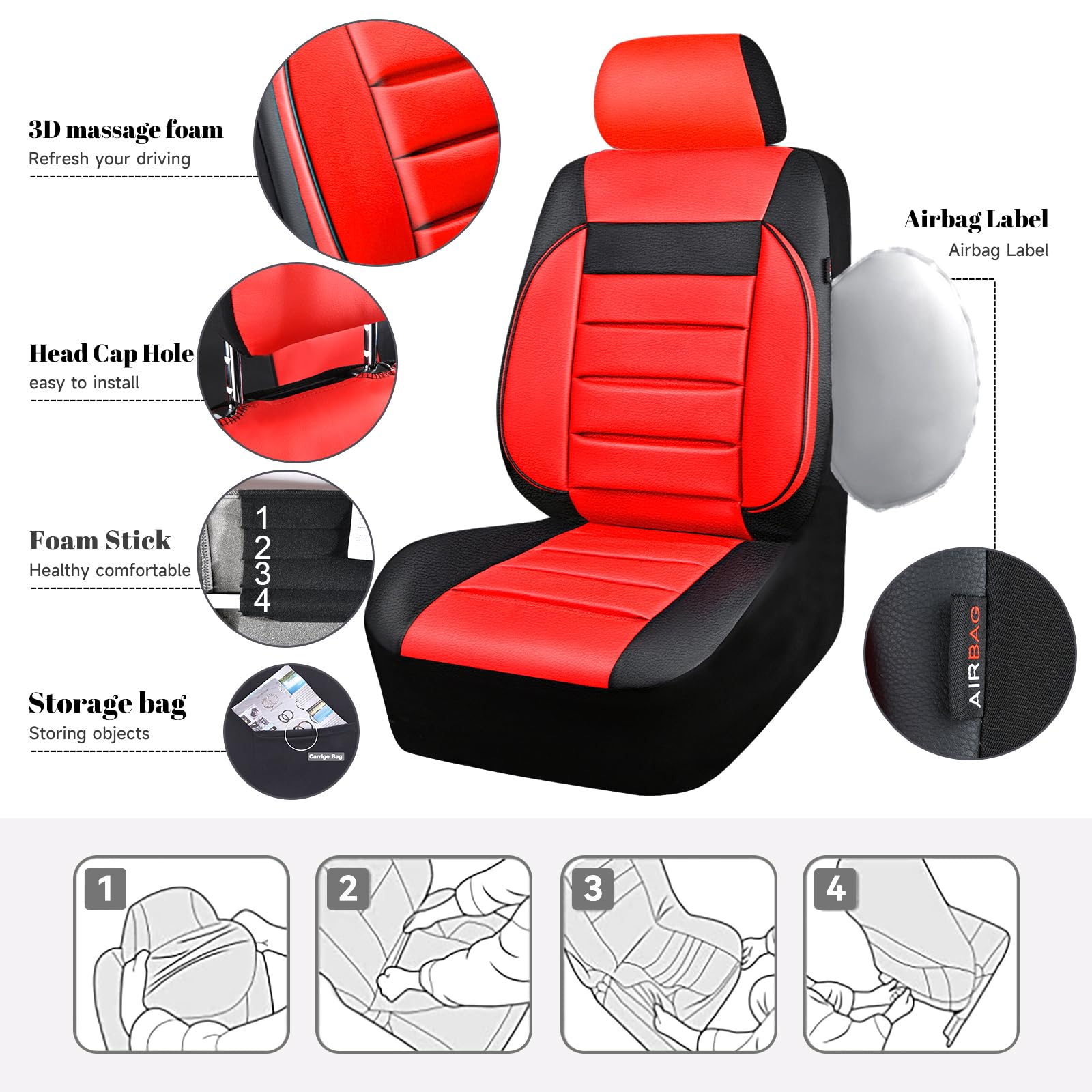 CAR PASS 3D foam back support detail showing added lumbar comfort