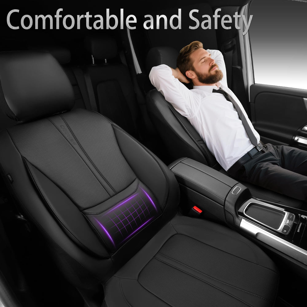 CAR PASS 3D memory foam lumbar layer detail for improved support