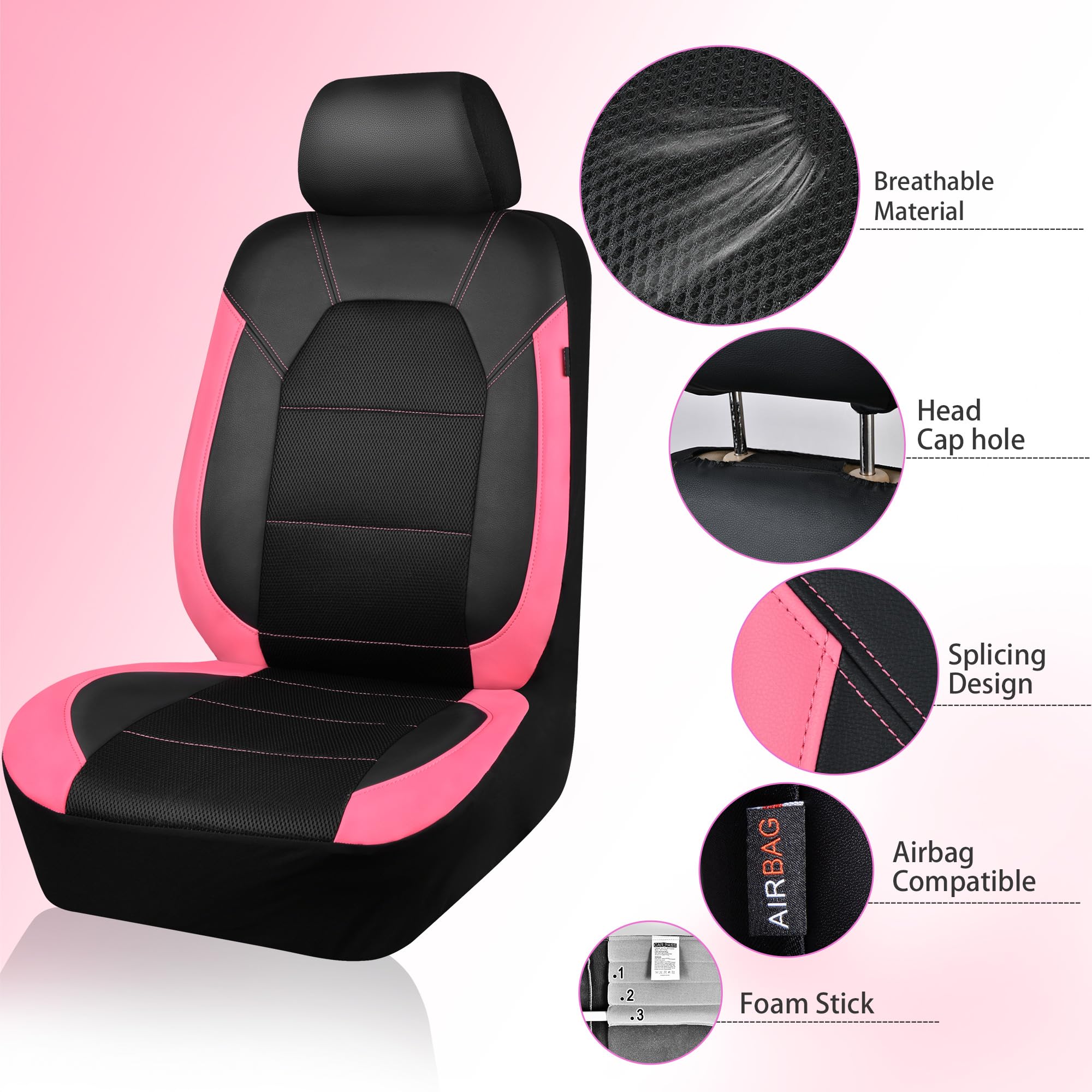 CAR PASS 5mm sponge backing visible to highlight added seat cushioning