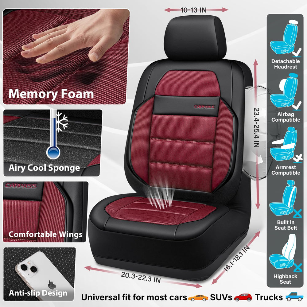 CAR PASS patented airbag stitch detail ensuring safe, unobstructed deployment