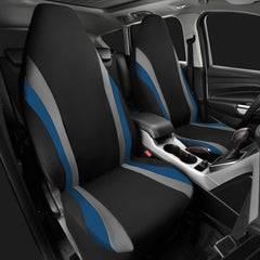 CAR PASS AquaShield covers installed on front seats showing sporty black and blue look