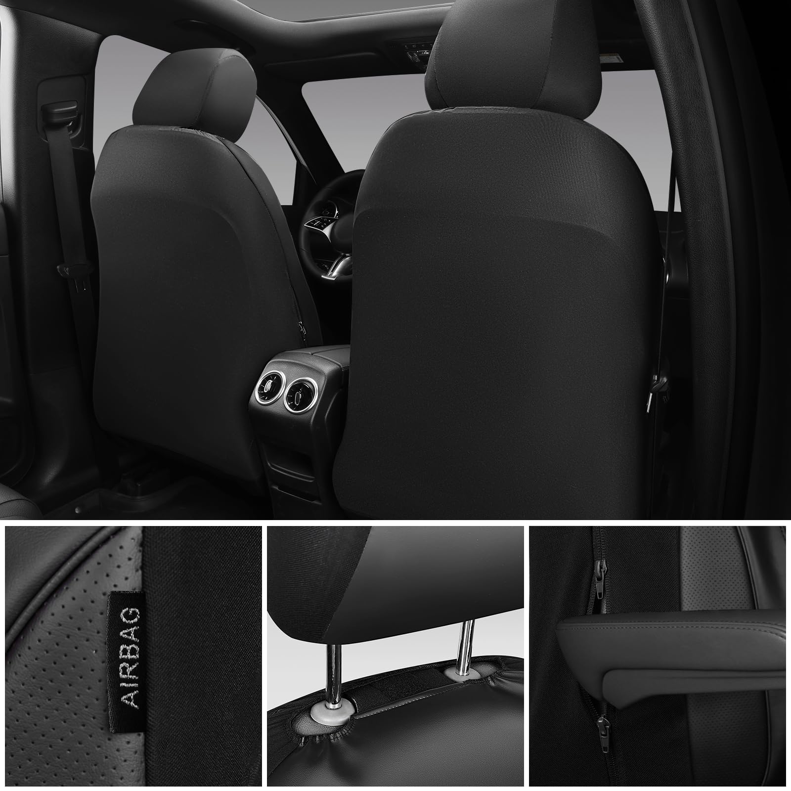 CAR PASS rear seat installed across bench showing full-coverage protection