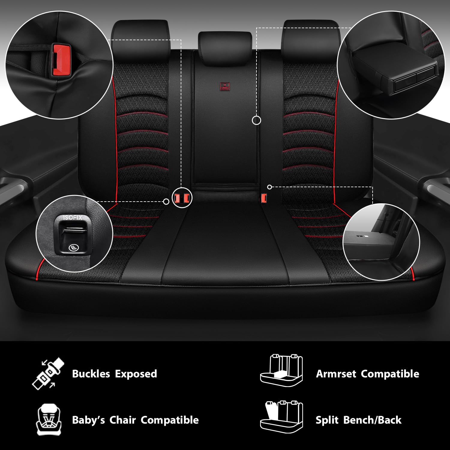 CAR PASS back seat wide shot showing universal five-seat coverage