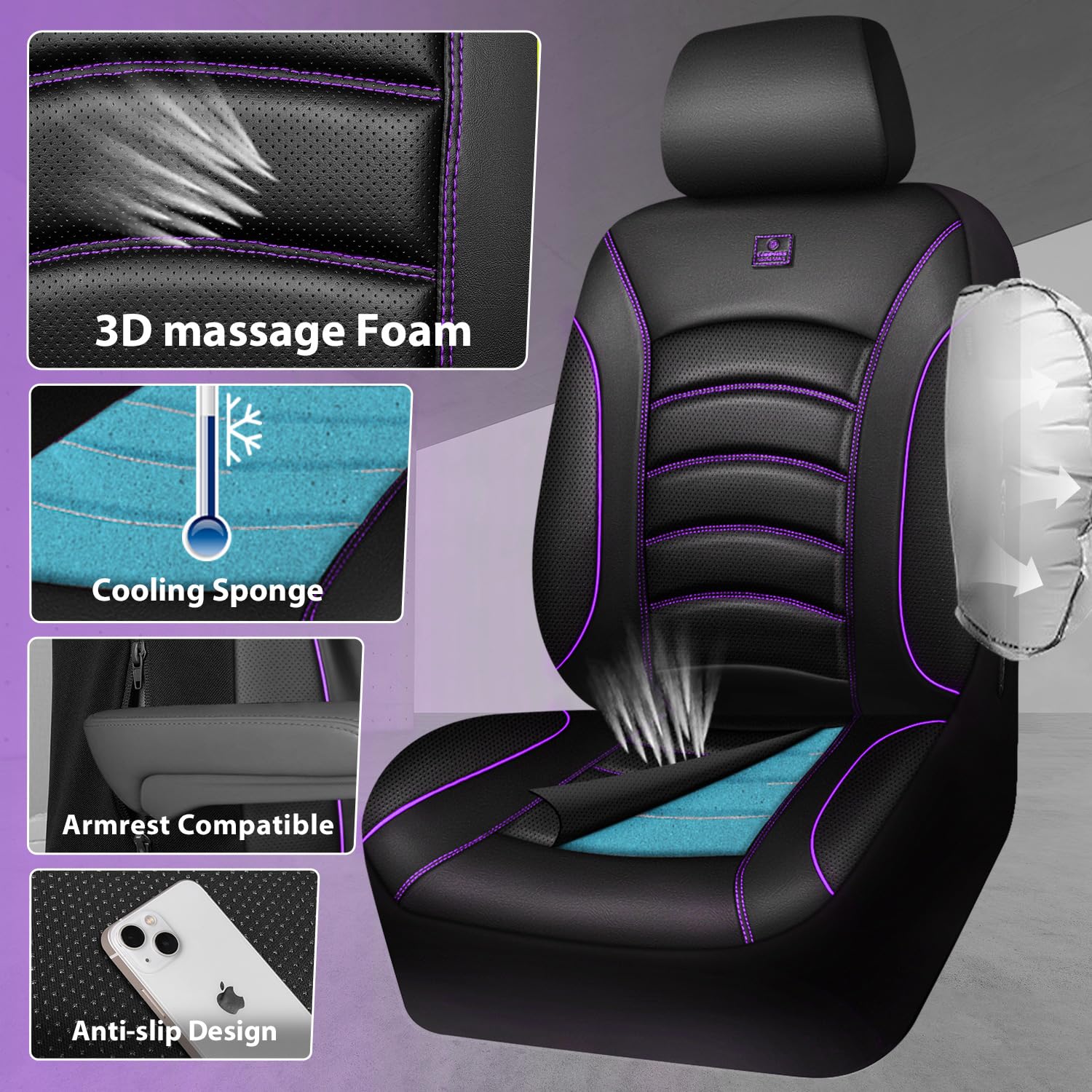 CAR PASS close-up of faux Nappa PU leather texture highlighting luxury and easy cleaning