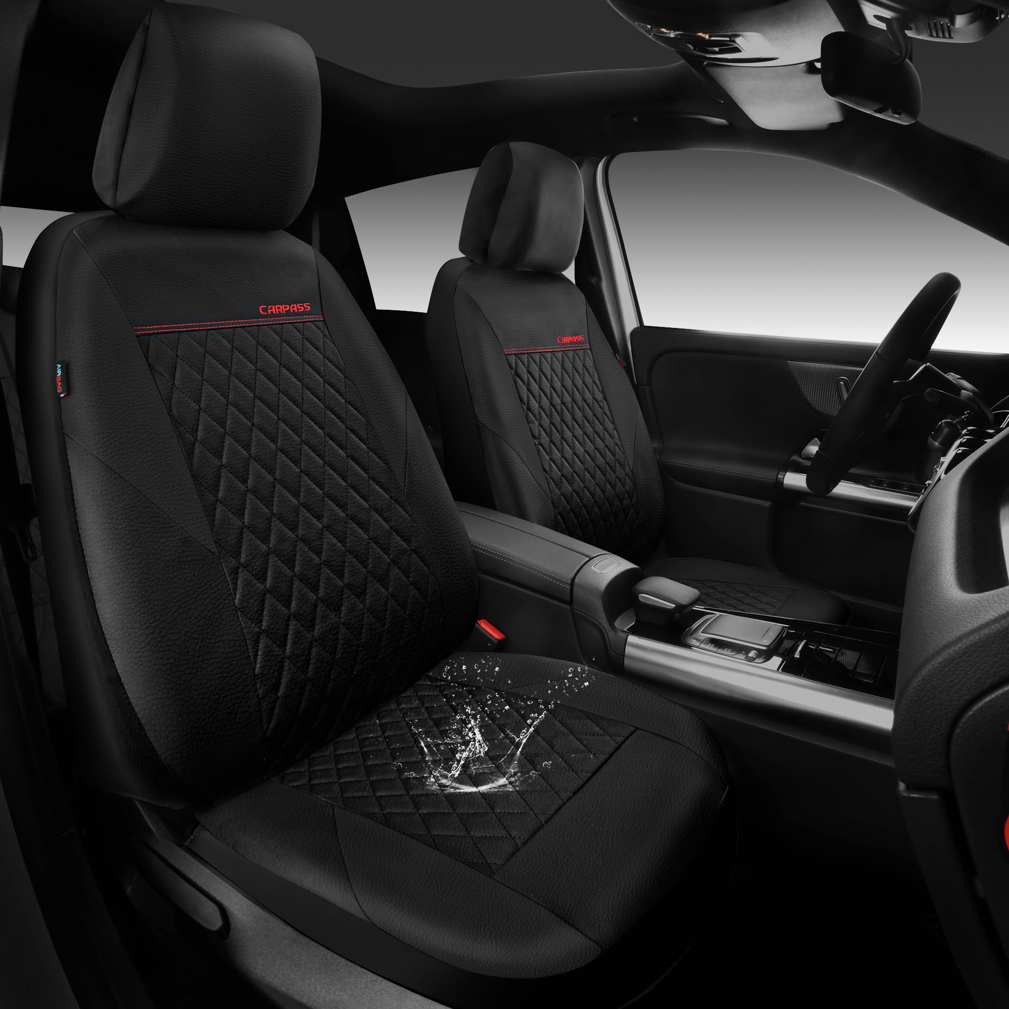 CAR PASS faux leather close-up highlighting quilting texture and comfort