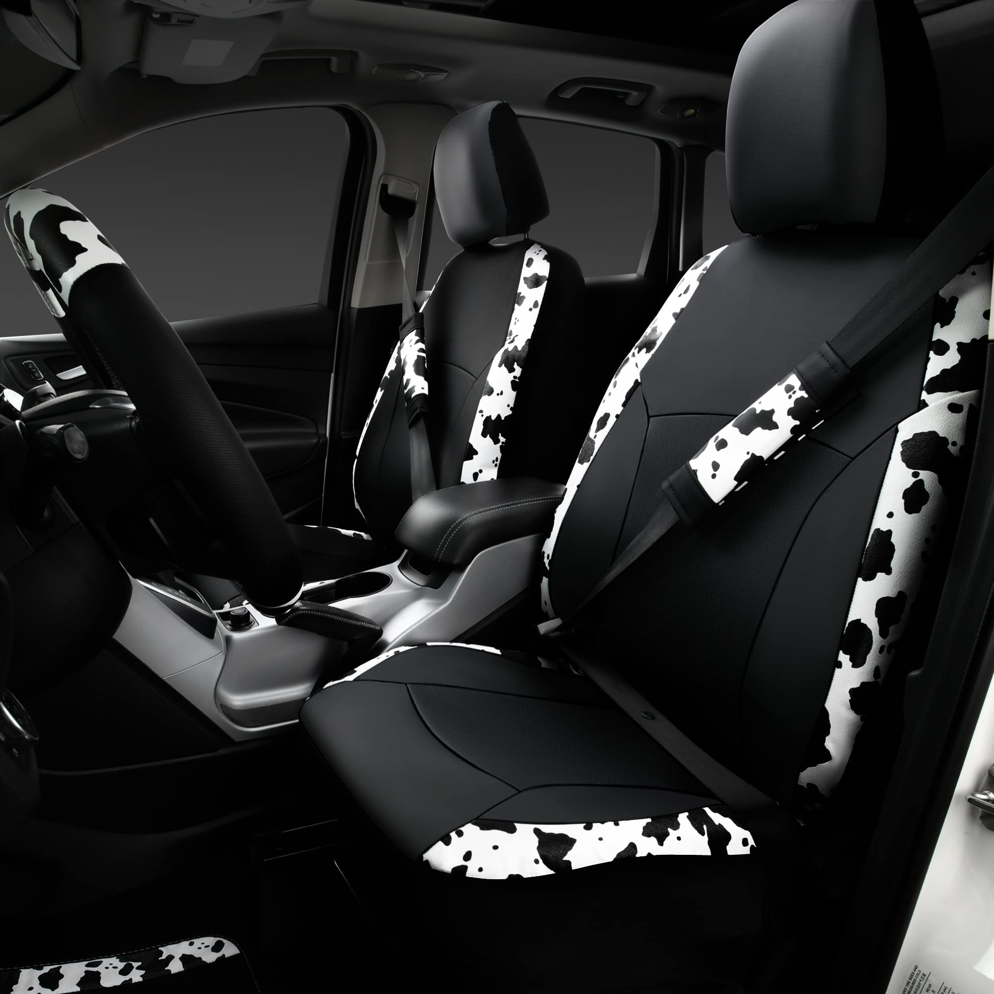 CAR PASS floor mats cow print protecting floors from dirt and spills