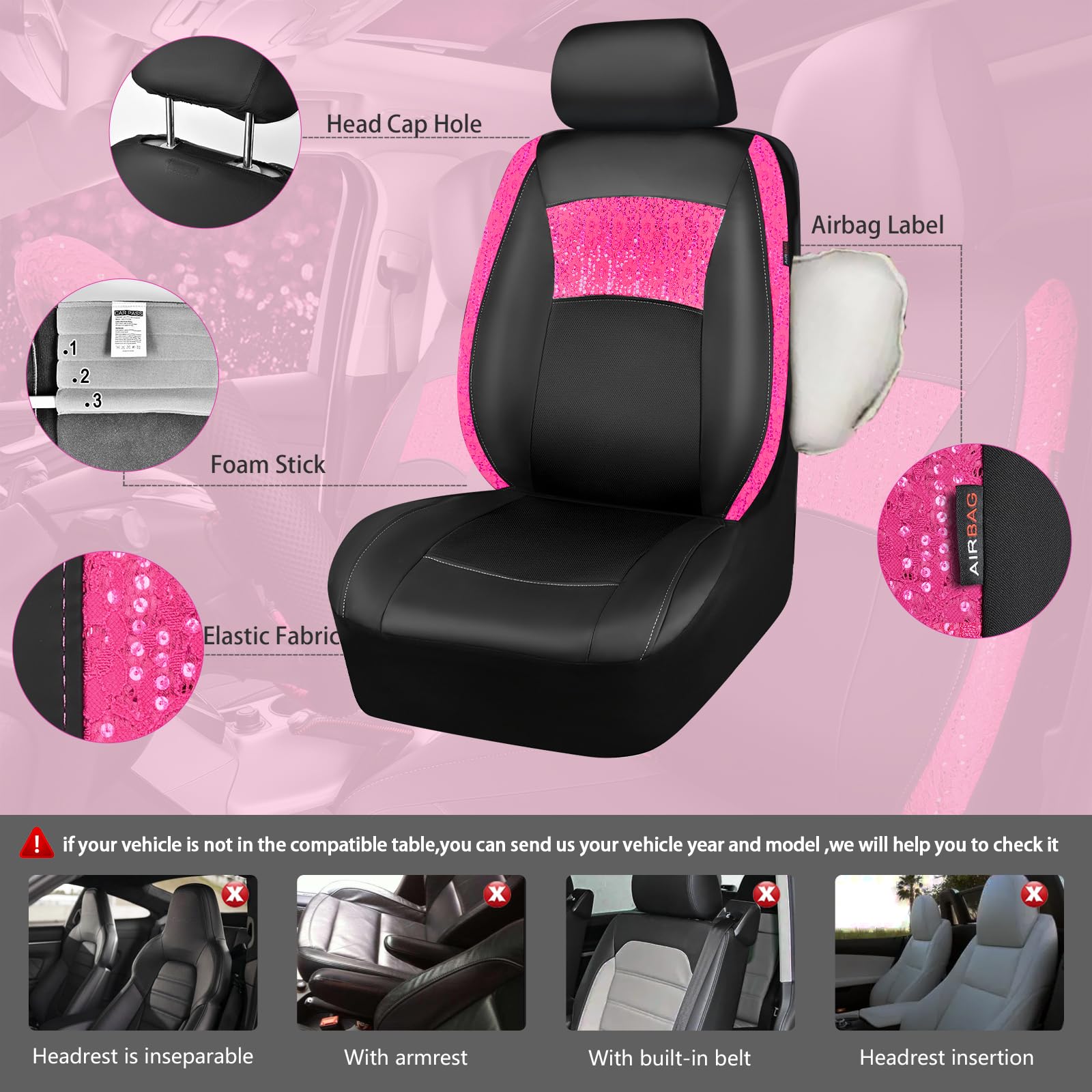 CAR PASS front and rear floor mats displayed for full interior coverage