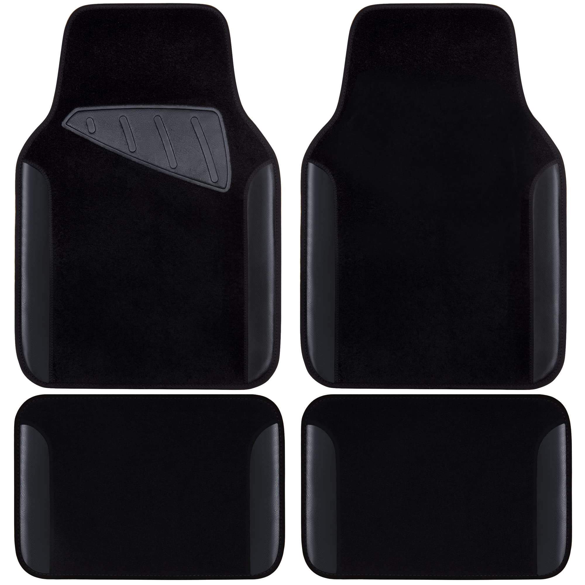 CAR PASS front mat top view showing waterproof faux-leather and sleek look