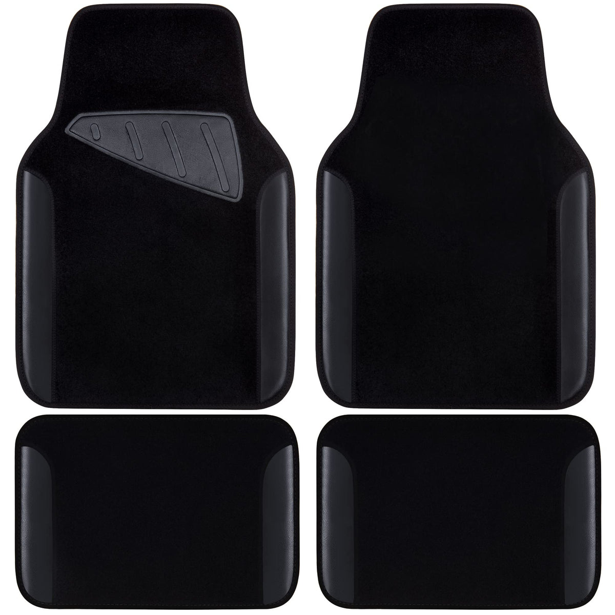 CAR PASS front mat top view showing waterproof faux-leather and sleek look