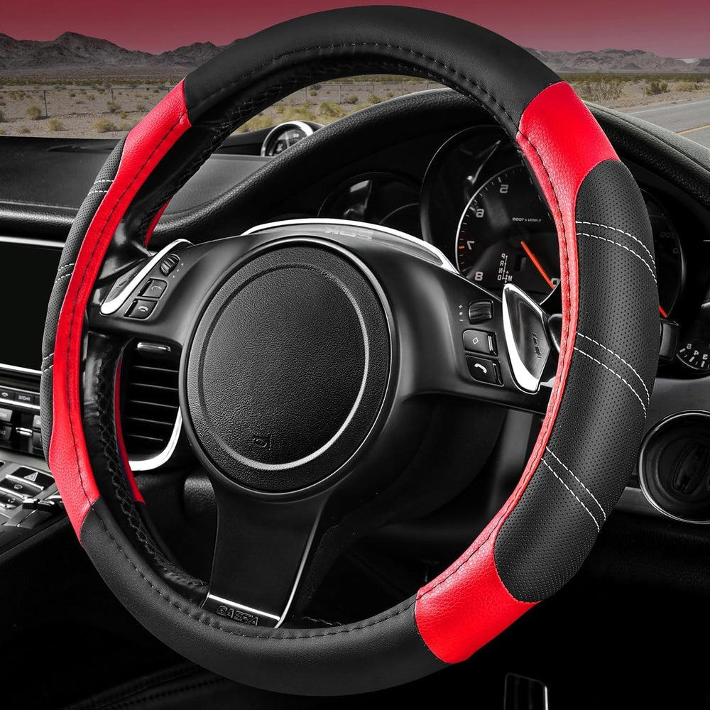 CAR PASS front view of black-red cover showing sporty design and instant interior upgrade