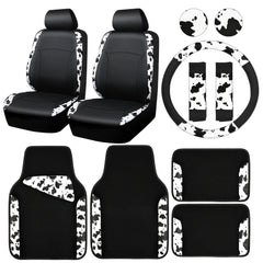 CAR PASS front seat covers cow print protecting seats and adding style