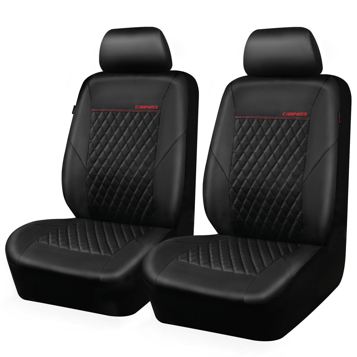 CAR PASS front view of seat covers showing full coverage and luxury look