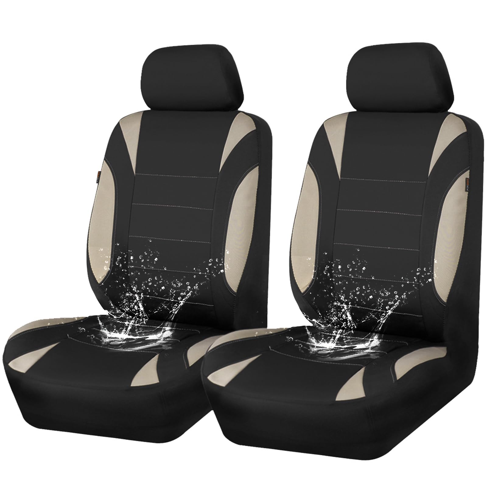 CAR PASS front view of covers showing clean, protected front seats and quick installation benefit