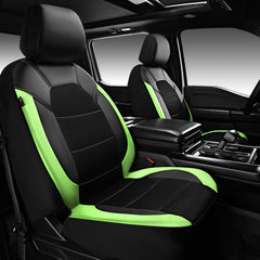CAR PASS packaging view showing included two front seat covers and accessories for easy installation