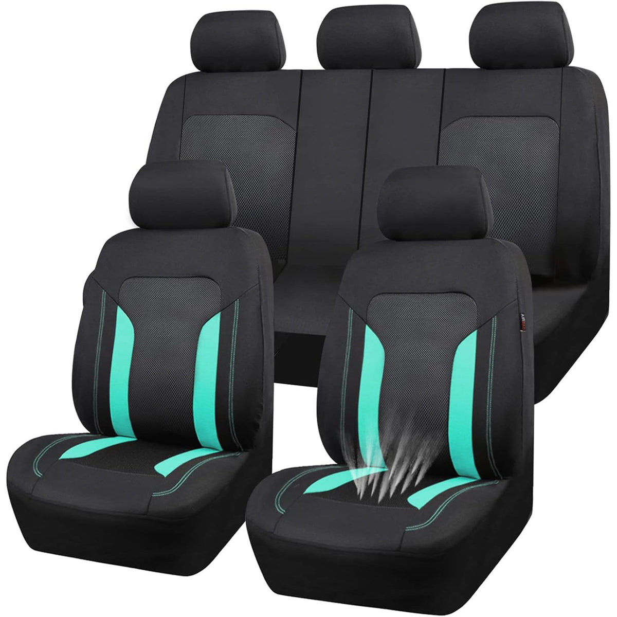 CAR PASS front seat full view in black mint showing sporty fit and immediate visual upgrade