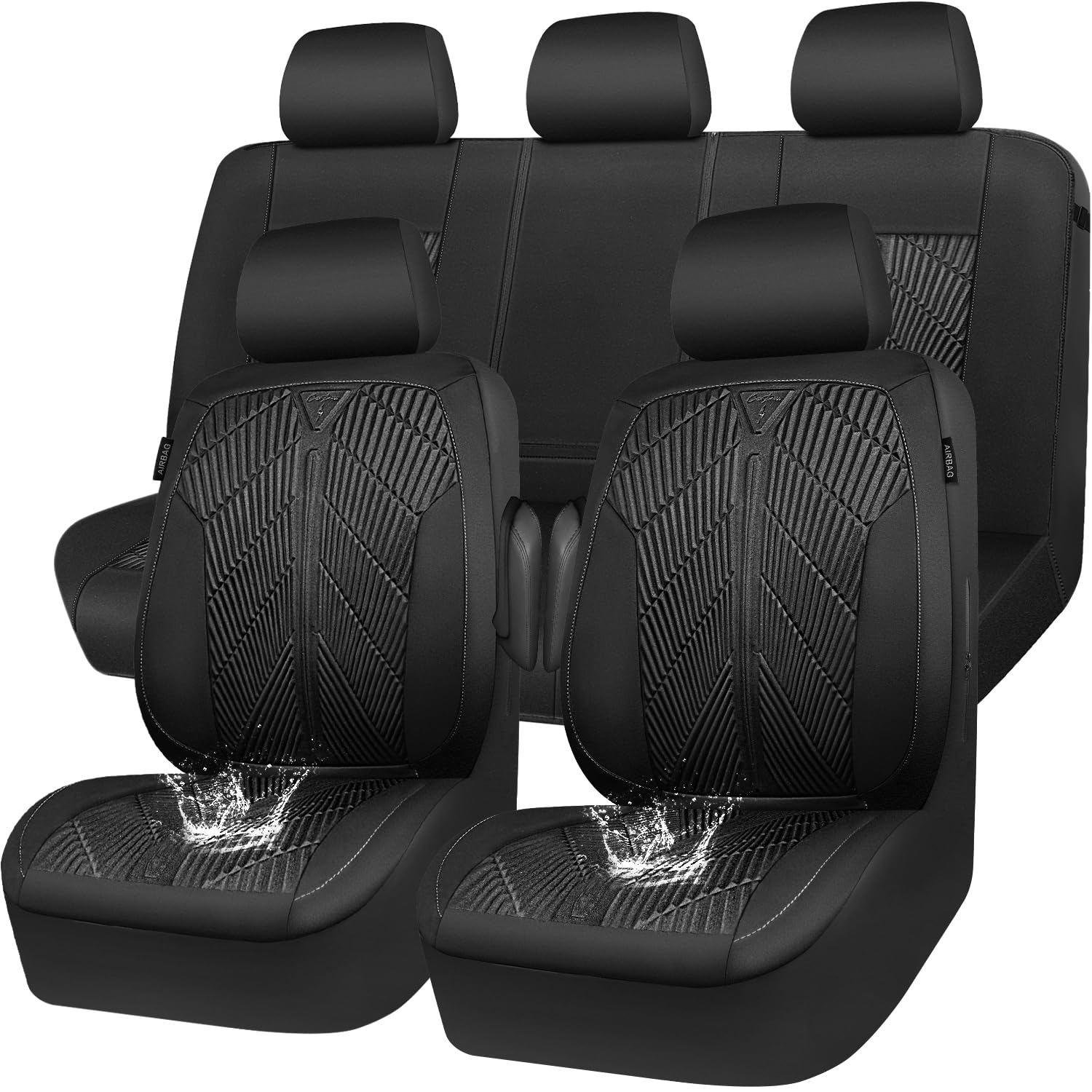 CAR PASS front seat full view showing sleek protection and easy cleaning