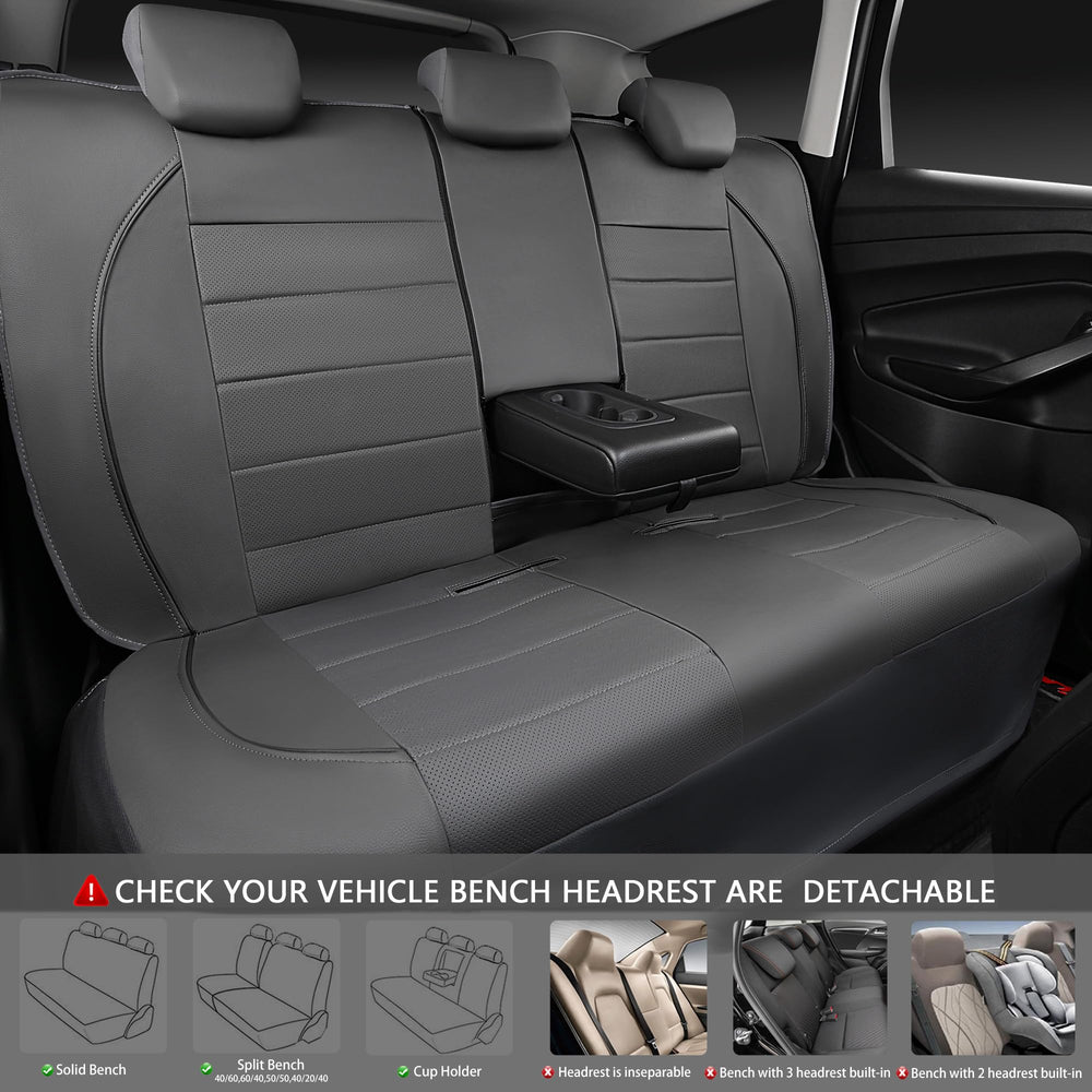 CAR PASS headrest and seatbelt cutouts showing access points benefit: maintains functionality