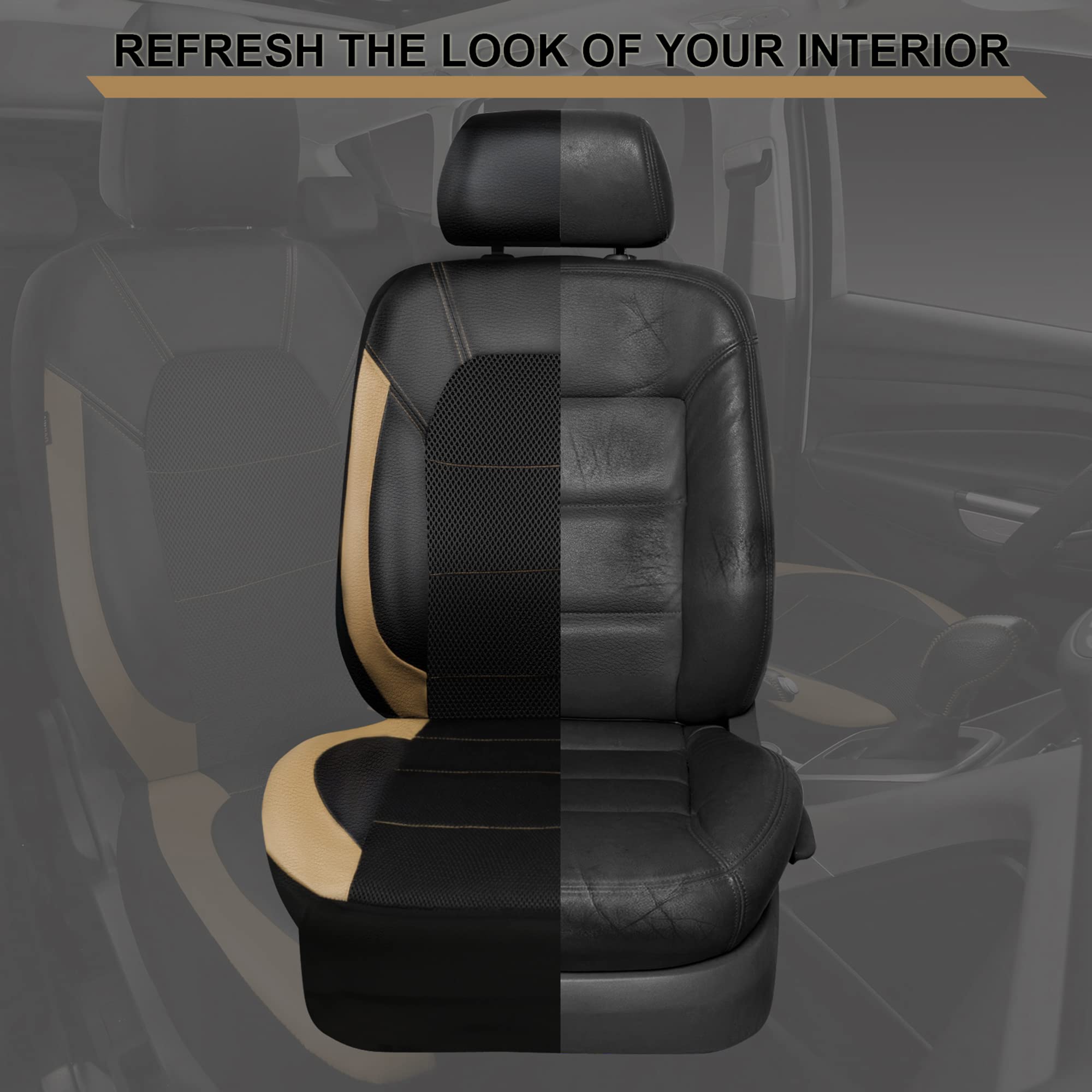 CAR PASS headrest and seatbelt cutouts showing easy access and safety