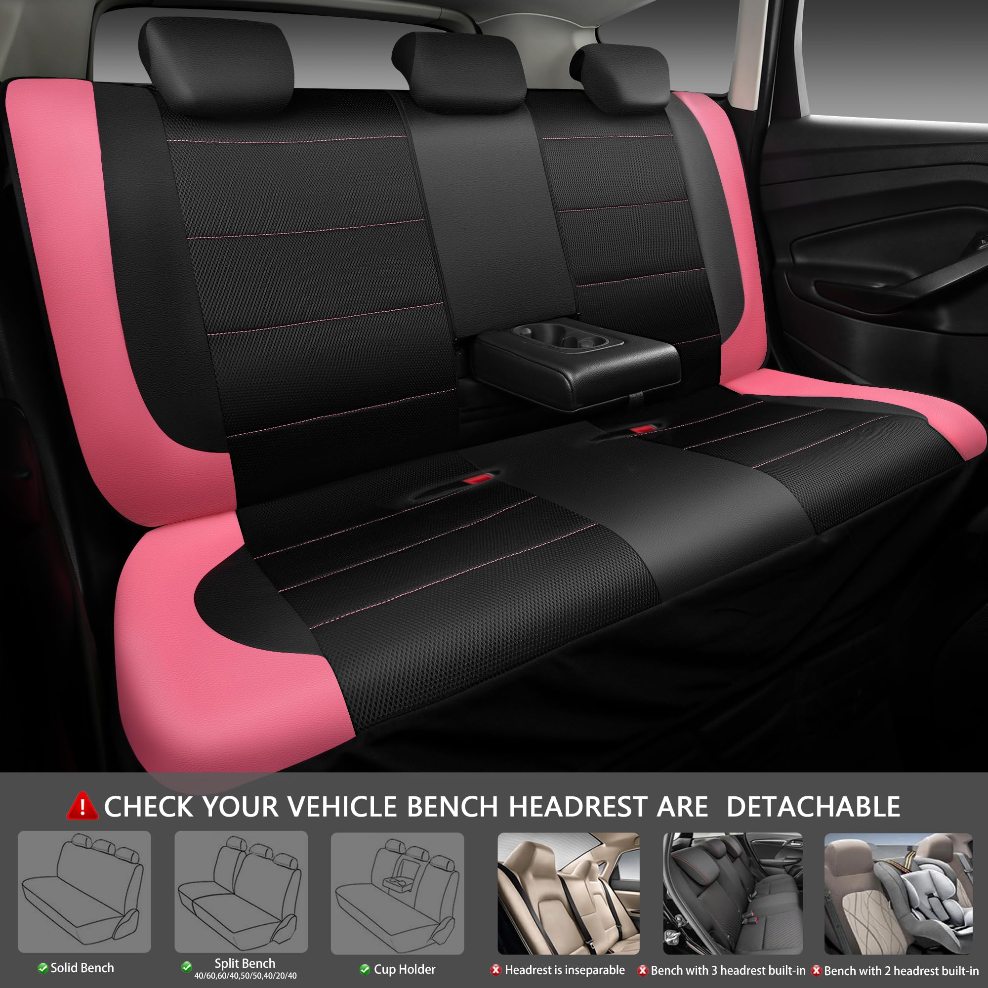 CAR PASS headrest and seatbelt openings showing airbag-compatible access