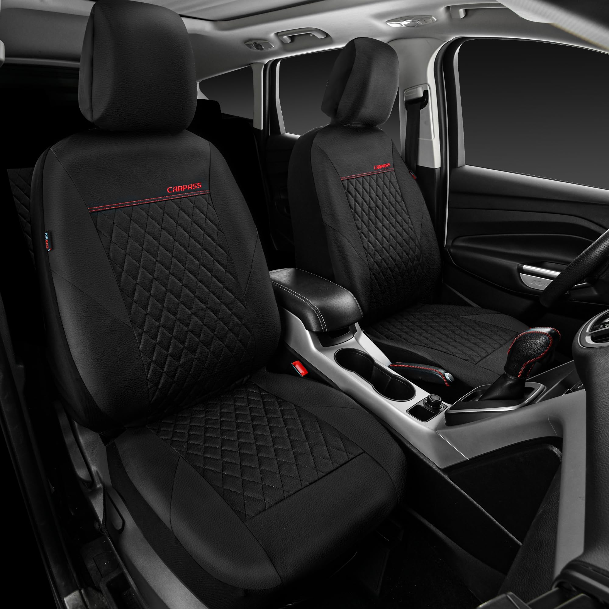 CAR PASS headrest and stitching detail highlighting durable construction