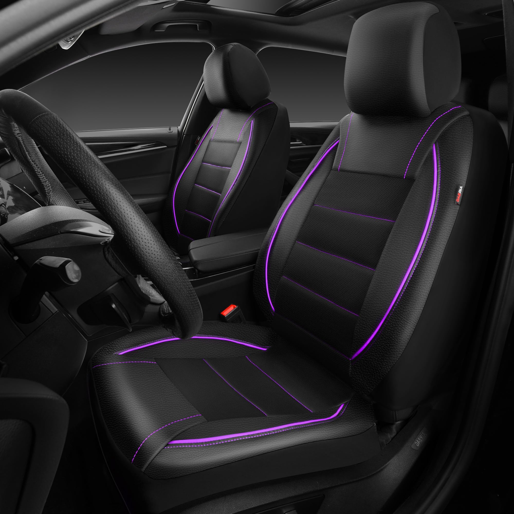 CAR PASS headrest cover with reserved holes showing secure fit benefit