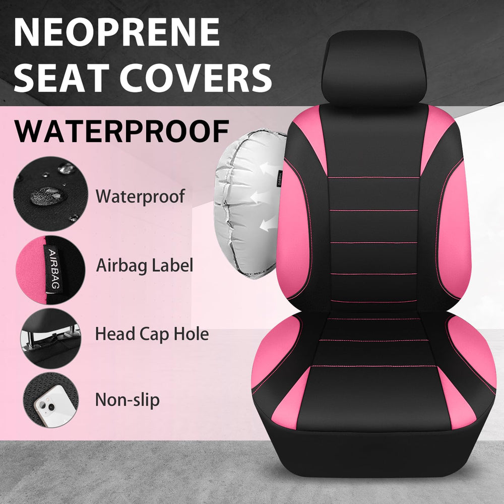 CAR PASS separate headrest cover detail showing quick attachment benefit