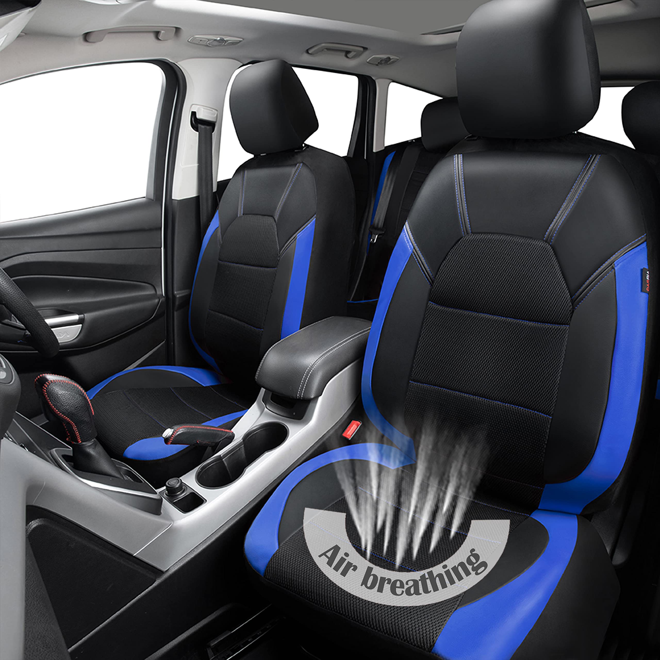 CAR PASS headrest cover detail showing separate piece and easy fit advantage