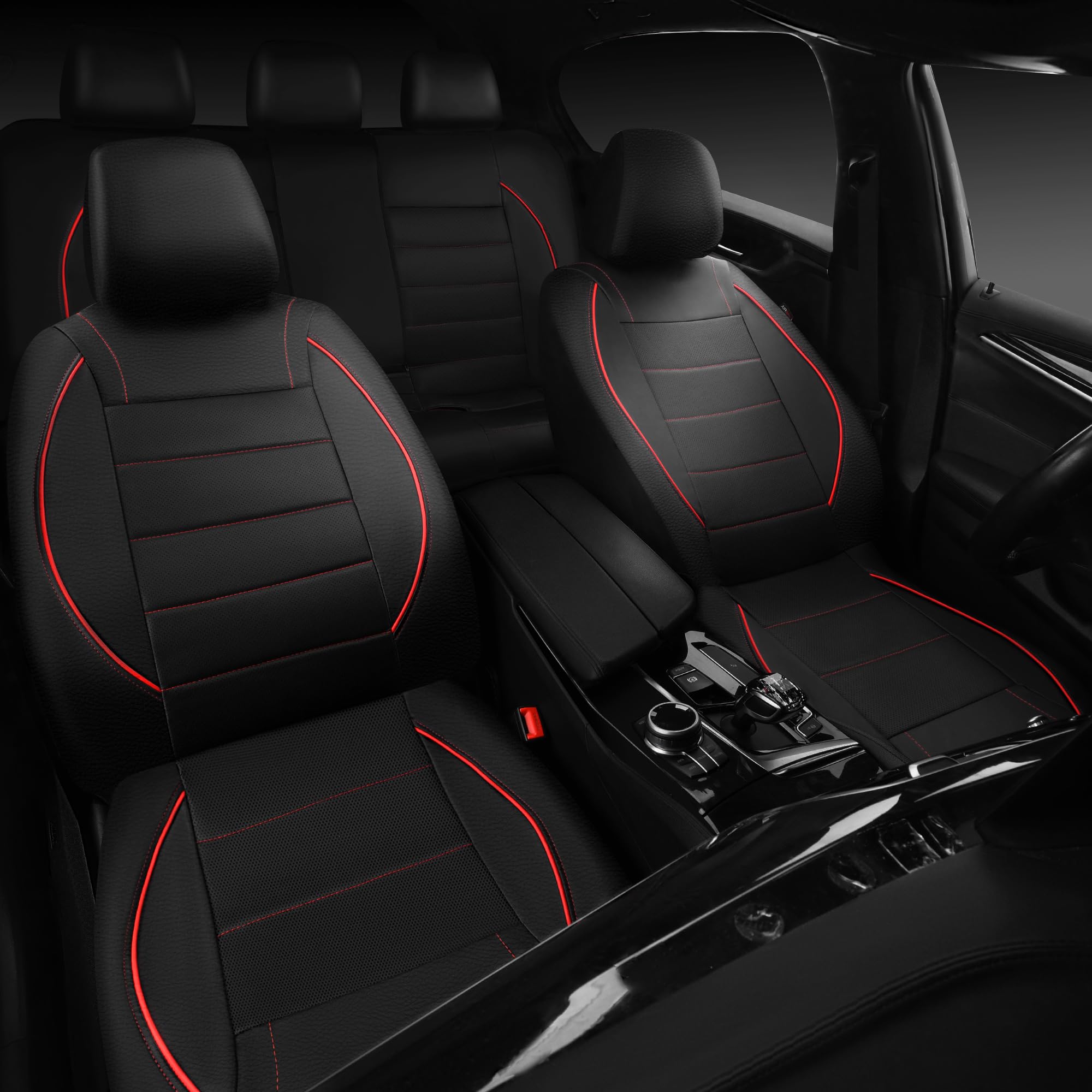 CAR PASS headrest cover with cutout showing easy headrest access
