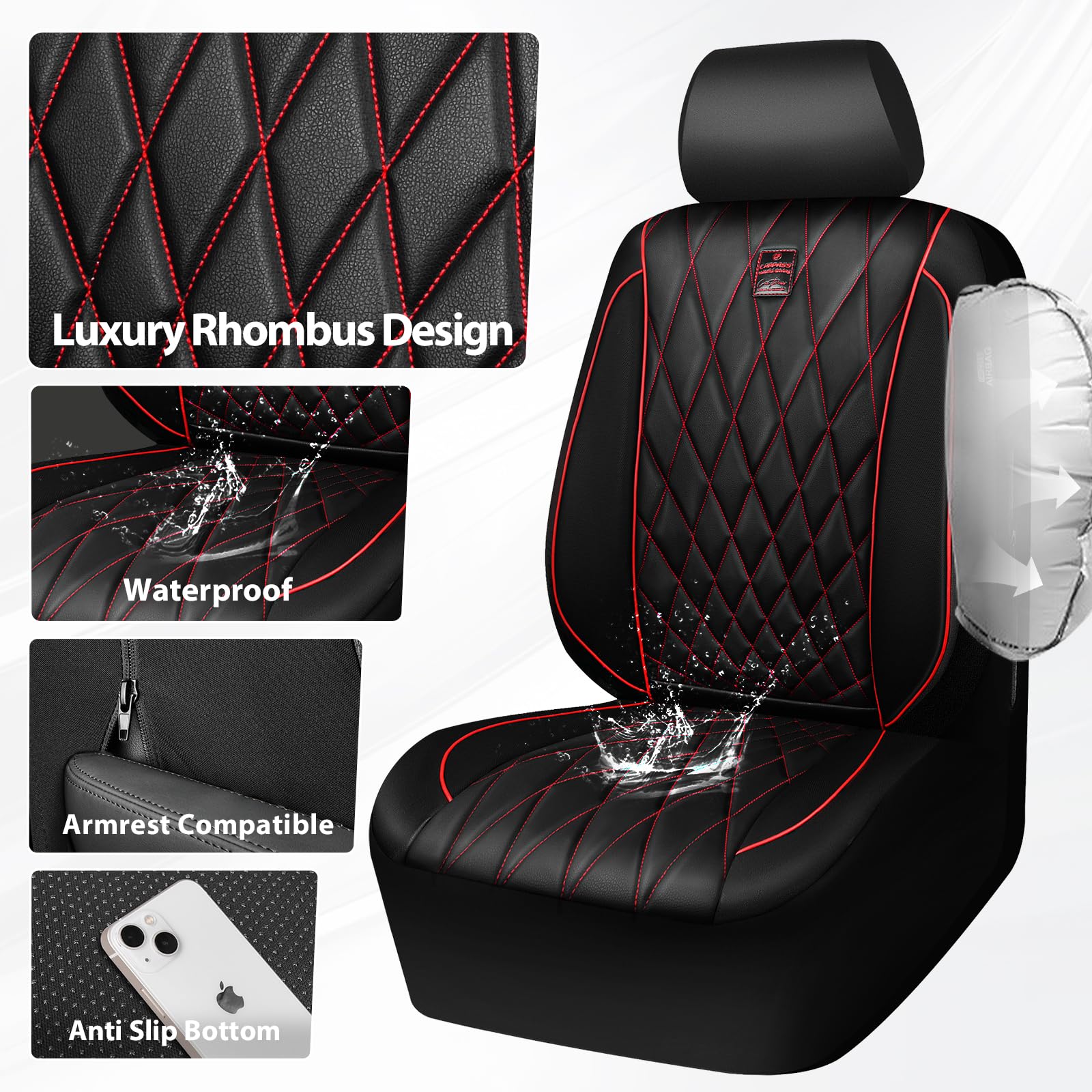 CAR PASS headrest covers installed allowing easy adjustment and comfort