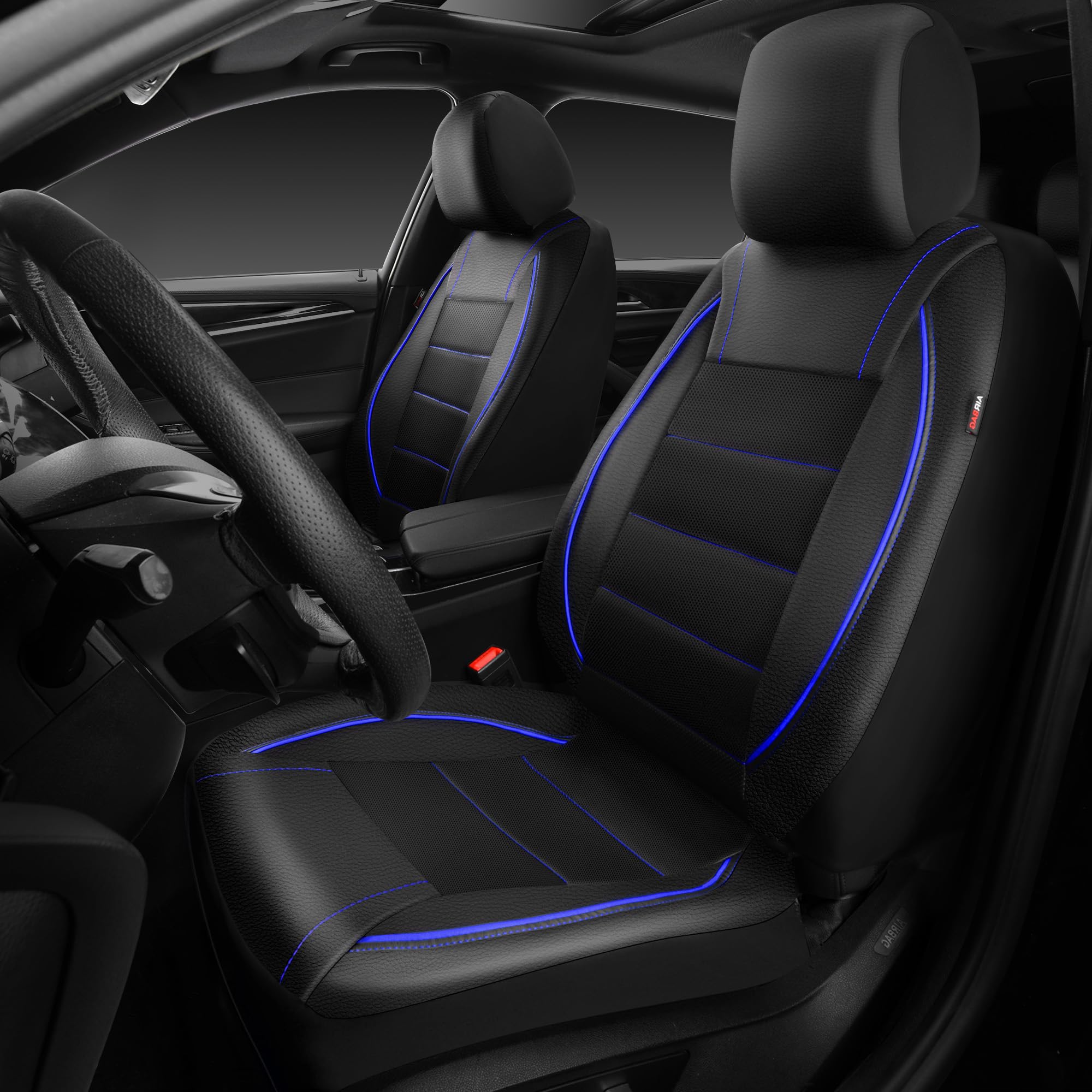 CAR PASS headrest covers with reserved openings for quick reattachment