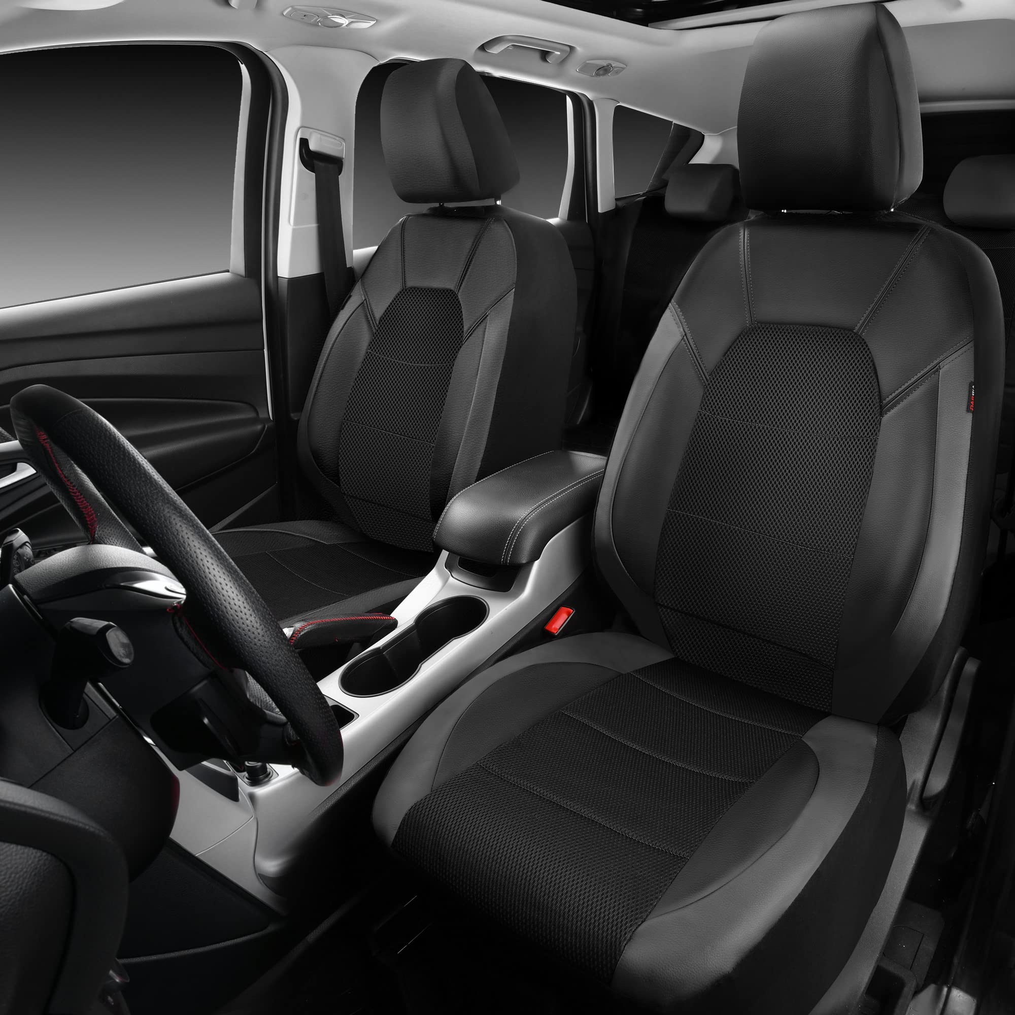 CAR PASS headrest covers set arranged for easy identification and fit