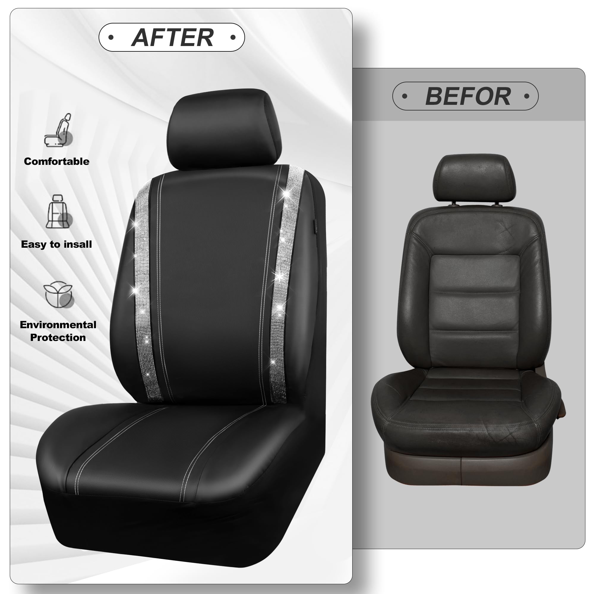 CAR PASS detachable headrest cover displayed separately for easy installation