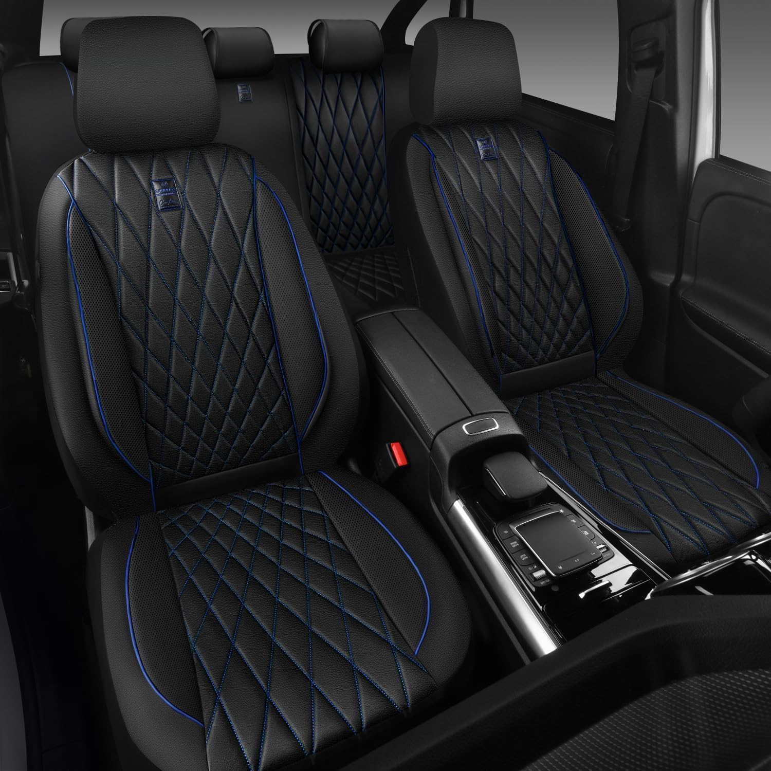 CAR PASS headrest separate covers allowing adjustable comfort and fit